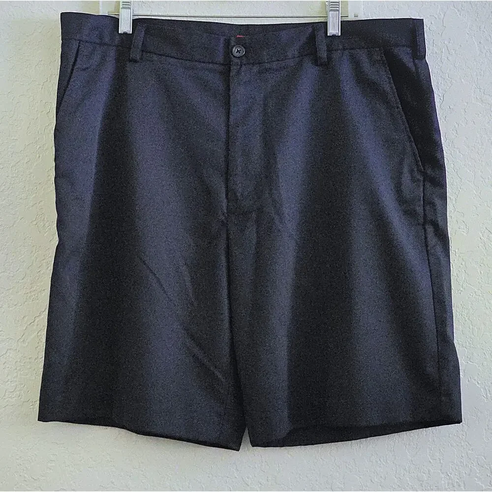 IZOD Men’s Navy Blue Shorts Size 38 Flat Front 100% Polyester Golf Casual
